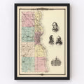 Vintage Map of Milwaukee County, Wisconsin 1878