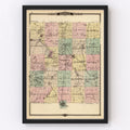 Vintage Map of Dodge County, Wisconsin 1878