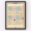 Vintage Map of Green County, Wisconsin 1878