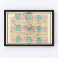 Vintage Map of Dane County, Wisconsin 1878
