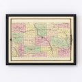 Vintage Map of Lafayette County, Wisconsin 1878