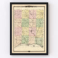 Vintage Map of Richland County, Wisconsin 1878