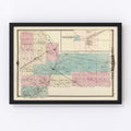Vintage Map of Jackson County, Wisconsin 1878