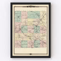 Vintage Map of Monroe County, Wisconsin 1878