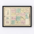 Vintage Map of Marquette County, Wisconsin 1878