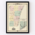Vintage Map of Kewaunee County, Wisconsin 1878