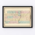 Vintage Map of Marathon County, Wisconsin 1878