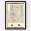 Vintage Map of Chippewa County, Wisconsin 1878