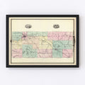 Vintage Map of Eau Claire County, Wisconsin 1878