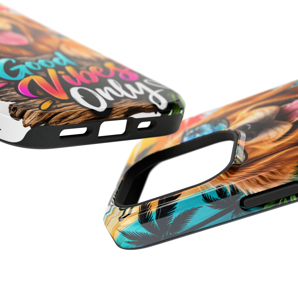 Phone Case — 'Good Vibes Only' Tropical Dog Impact-Resistant Case