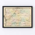 Vintage Map of St. Croix County, Wisconsin 1878