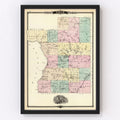 Vintage Map of Polk County, Wisconsin 1878