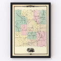 Vintage Map of Barron County, Wisconsin 1878