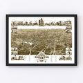 Vintage Map of Brockton, Massachusetts 1882