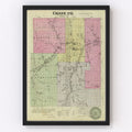 Vintage Map of Chase County, Kansas 1887