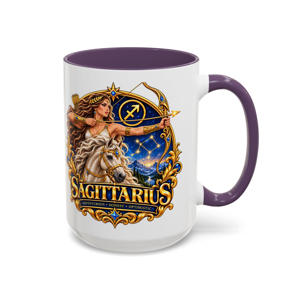 Sagittarius Accent Coffee Mug — Zodiac Archer Design (11/15oz)