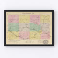 Vintage Map of Chautauqua County, Kansas 1887