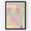 Vintage Map of Jackson County, Kansas 1887