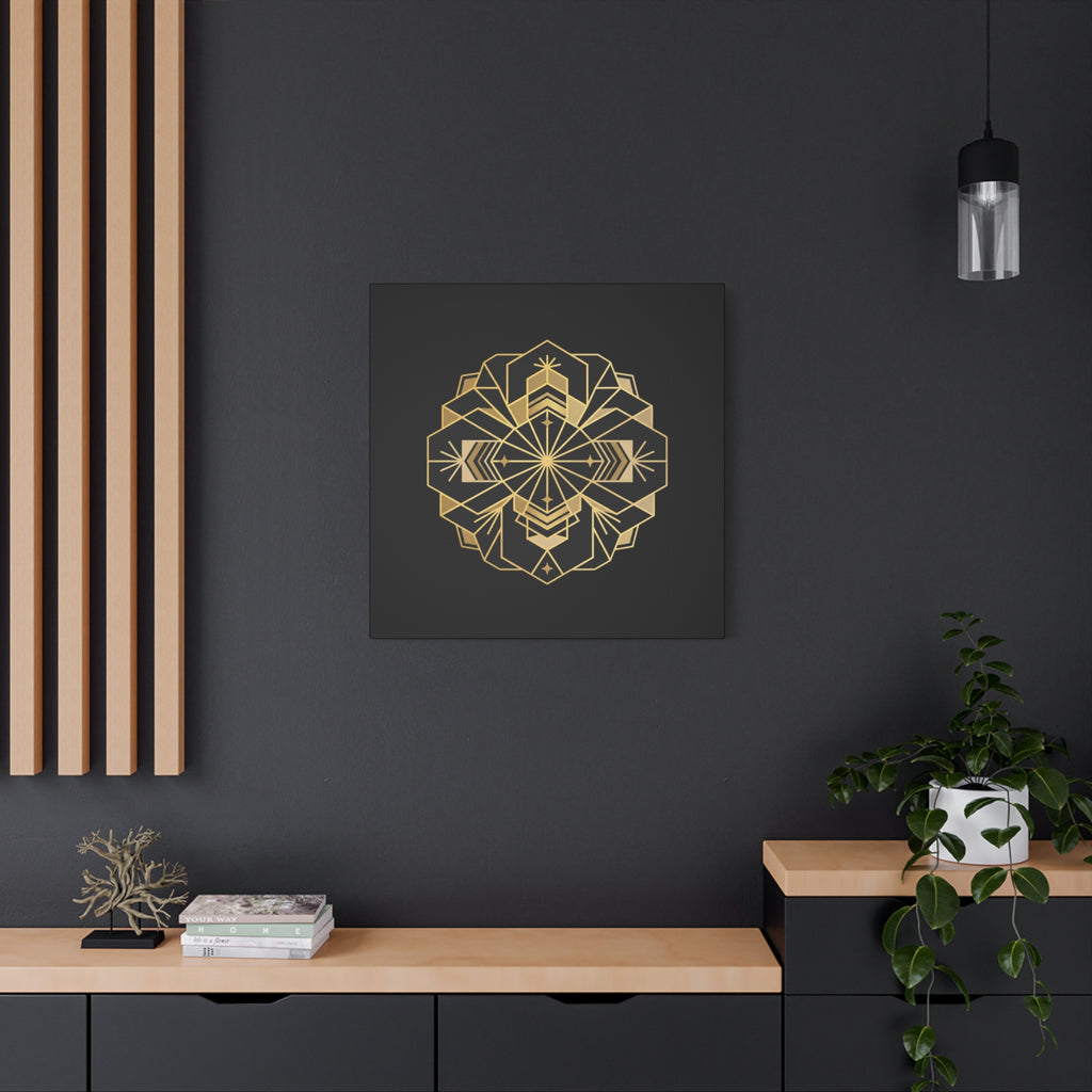 Gold Geometric Mandala Canvas