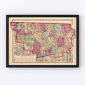 Vintage Map of Franklin County, Massachusetts 1871