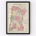 Vintage Map of Sullivan County, New Hampshire 1877