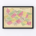 Vintage Map of Merrimack County, New Hampshire 1892