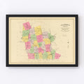 Vintage Map of Hillsborough County, New Hampshire 1892
