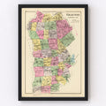 Vintage Map of Grafton County, New Hampshire 1892