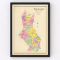 Vintage Map of Strafford County, New Hampshire 1892