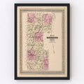 Vintage Map of Bennington County, Vermont 1876