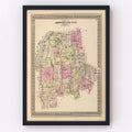 Vintage Map of Addison County, Vermont 1876