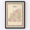 Vintage Map of Orange County, Vermont 1876