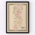 Vintage Map of Essex County, Vermont 1876