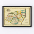 Vintage Map of Greene County, New York 1829