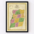 Vintage Map of Rensselaer County, New York 1829