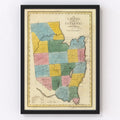 Vintage Map of Saratoga County, New York 1829