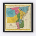 Vintage Map of Warren County, New York 1829