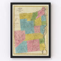 Vintage Map of Essex County, New York 1829