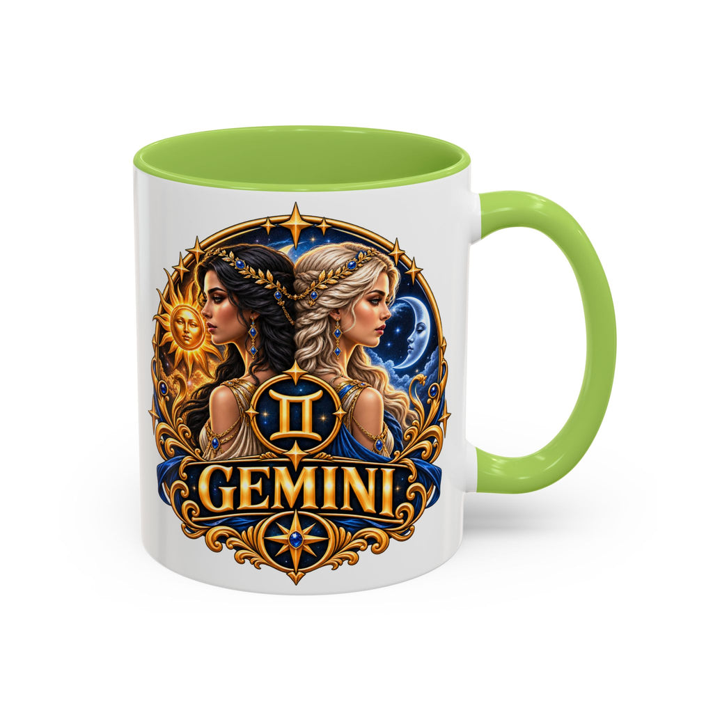 Gemini Zodiac Coffee Mug — Gemini Sign Astrology Accent Mug (11/15oz)