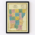 Vintage Map of Chenango County, New York 1829