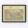 Vintage Map of Tioga County, New York 1829