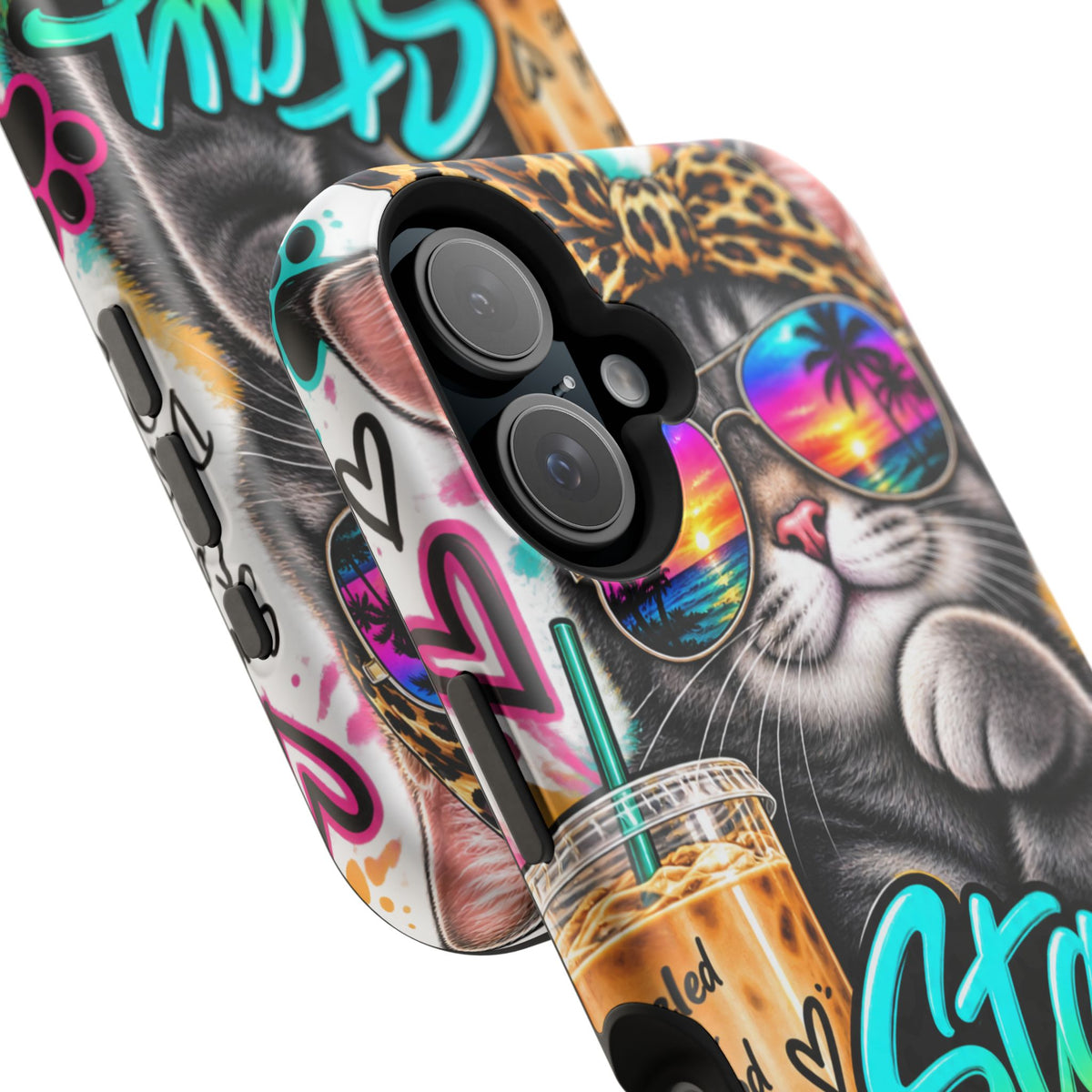 Phone Case — "Stay Pawsitive" Cat Impact-Resistant Case