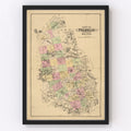 Vintage Map of Franklin County, Maine 1885