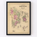 Vintage Map of Knox County, Maine 1885