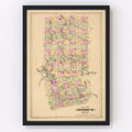 Vintage Map of Piscataquis County, Maine 1885