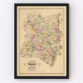 Vintage Map of Waldo County, Maine 1885