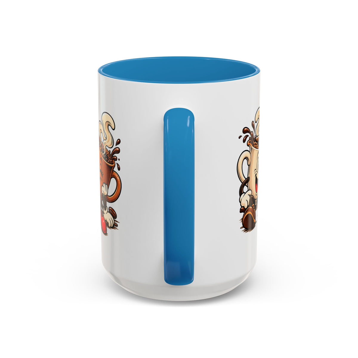 Coffee Cartoon Mug — Cute Dancing Coffee Cups Accent Mug