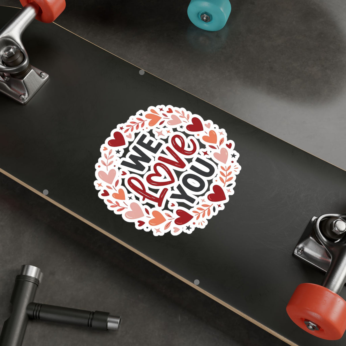 We Love You Heart Wreath Vinyl Sticker — Decal for Windows, Laptops & Gifts