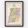 Vintage Map of Rensselaer County, New York 1839