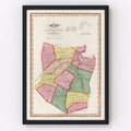 Vintage Map of Schoharie County, New York 1839